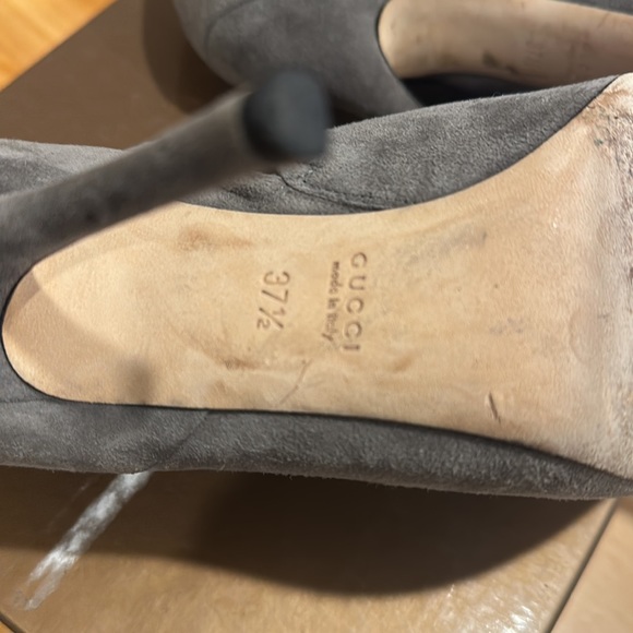GUCCI grey suede stiletto ankle boots w BOX & 2 DUST BAGS 37.5 - Picture 8 of 10